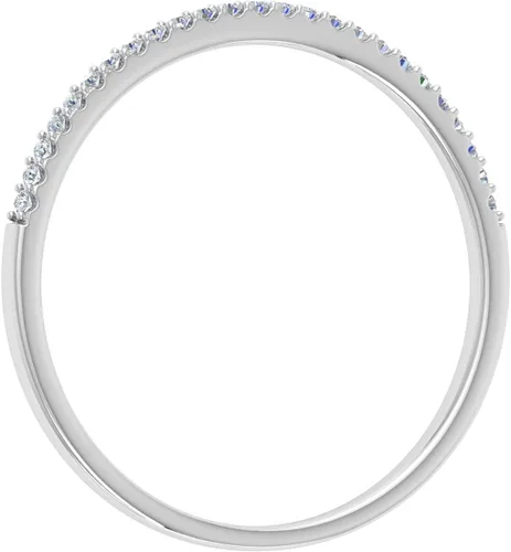 Miniatura 2 de Anillo apilable de oro de 10 quilates con diamantes blancos redondos de 0.08 quilates (ctw)