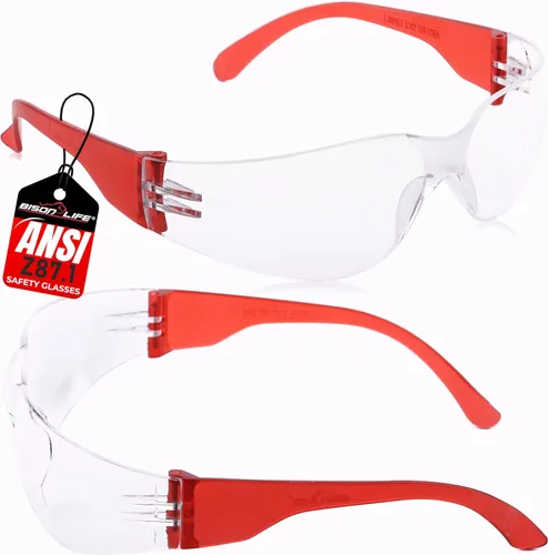 Miniatura 7 de BISON LIFE - Lentes de seguridad con protección envolvente resistente a arañazos, lente de policarbonato resistente a impactos ANSI Z87.1