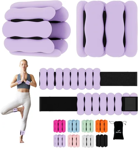 Pesas de tobillo y muñeca para mujeres y hombres, pesas ajustables para brazos y piernas, juego de 2 (1 libra/2 libras cada una), bandas de silicona