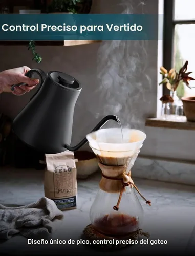 Miniatura 4 de INTASTING Hervidor Eléctrico de Cuello de Cisne, Control de Temperatura Preciso ±1℉, Interior de Acero Inoxidable, Calentamiento Rápido para Café
