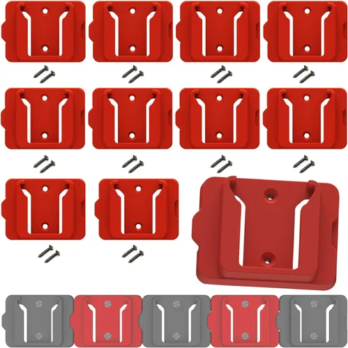 Soporte de Batería para Batería Milwaukee 18 18V (Sin Batería), 10 Paquetes Almacenamiento de Baterías de Pared para Pared, Furgoneta de Trabajo,