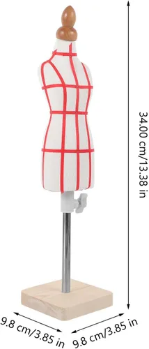 Miniatura 2 de Forma de vestido femenino de tamaño 1/4, maniquí en miniatura, mini vestido de pantalón de costura con regla y aguja para hacer patrones, maniquí