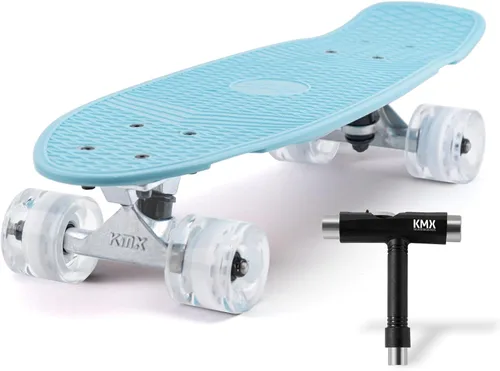 Miniatura 16 de Patineta KMX 55.8 y 68.5 cm, tabla mini cruiser clásica para niños, niñas, estudiantes, adultos, adolescentes, tabla mini cruiser para principiantes
