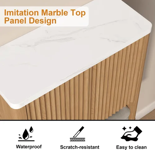 Miniatura 5 de HOMEFORT Armario de pared para baño, botiquines, armario de almacenamiento sobre el inodoro con 2 puertas, estante ajustable y parte superior