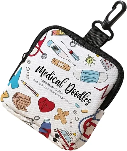 Miniatura 13 de Reusable Storage Pouches Data Cable Bags For Sanitary Products Electronics Accessories Portable Organizers Cable Organizers Storage Bag cartoon cat·