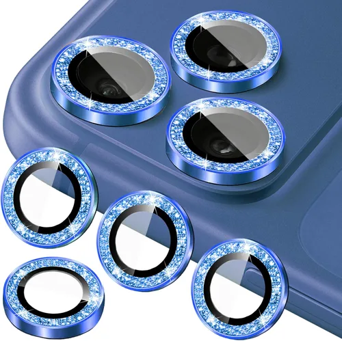 Miniatura 15 de Protector de lente de cámara compatible con iPhone 11, 11 Mini, 11 Pro y iPhone 11 Pro Max (paquete de 3 + 1), purpurina brillante, funda de cámara