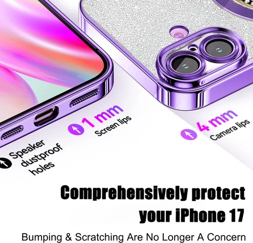 Miniatura 379 de Misscase Funda magnética con purpurina para iPhone 11 compatible con MagSafe, protección completa, delgada, a prueba de golpes, antiarañazos