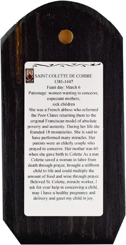 Miniatura 3 de Modern Artisans St Colette of Corbie - Placa Retablo hecha a mano, 3.25 x 6.5 pulgadas