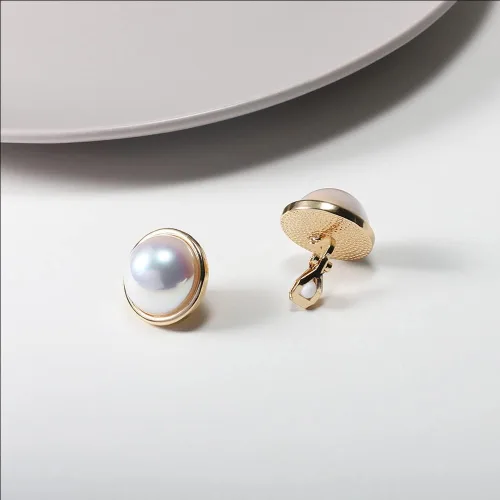 Miniatura 4 de Pendientes de Clip de Perla para Mujer, Pendientes de Clip Colgante para Mujer, Pendientes de Perla Blanca Imitación Chapados en Oro, Pendientes