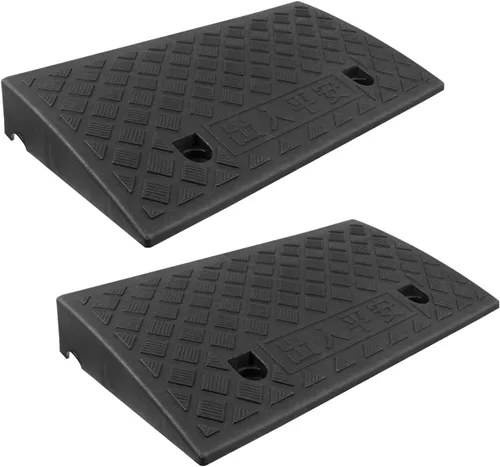 DOITOOL 2 rampas para bordillos de entrada, altura de elevación de 2.6 pulgadas, rampas para sillas de ruedas resistentes para el hogar, rampas de