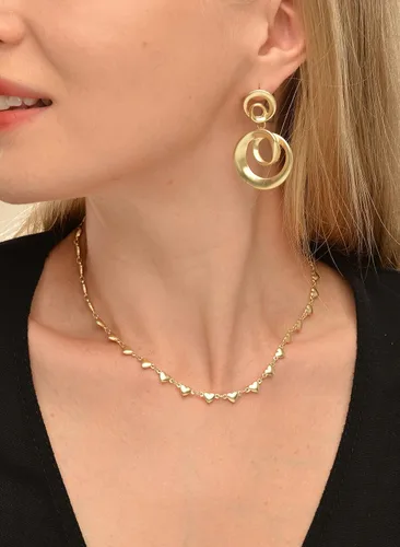 Miniatura 4 de DAZLIME Collares de corazón de oro mate de 14 quilates para mujer, gargantilla delicada para niñas, gargantilla de plata delicada con cadena