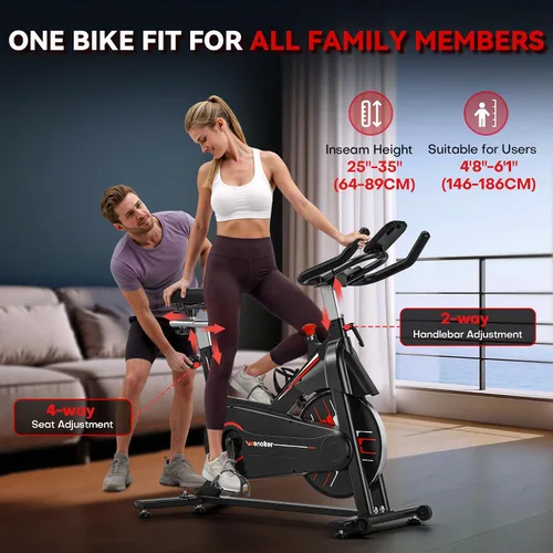 Miniatura 5 de Exercise Bike, Wenoker Magnetic Resistance Stationary Bike for Home App Sync Indoor Bike with 350lbs Weight Capacity, Tablet Holder and Fitness