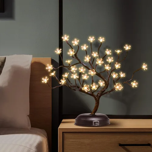 Miniatura 8 de Lámpara Lightshare con forma de bonsái de cerezo en flor con 36 luces LED, de 16 pulgadas, para decoración del hogar, a batería