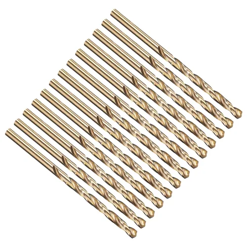 Miniatura 72 de PATIKIL Broca Jobber de 0.039 in, vástago recto M35 cobalto 5% acero de alta velocidad 135° acabado dorado para metal duro de acero inoxidable - 2