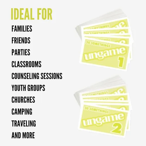 Miniatura 2 de Pocket UNGAME - 20 Somethings - Juego de cartas no competitivo para adultos jóvenes para discutir, compartir valores y experiencias - mazos ligeros