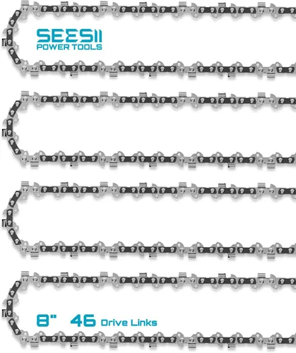 Miniatura 11 de Seesii Reemplazo de cadena de motosierra de 8 pulgadas, paquete de 2 cadenas de motosierra de 8 pulgadas para motosierra eléctrica inalámbrica
