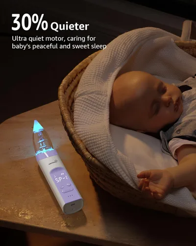 Miniatura 7 de GROWNSY Aspirador nasal para bebé, aspirador eléctrico de nariz para bebé, limpiador automático de nariz con cámara de succión más grande y succión