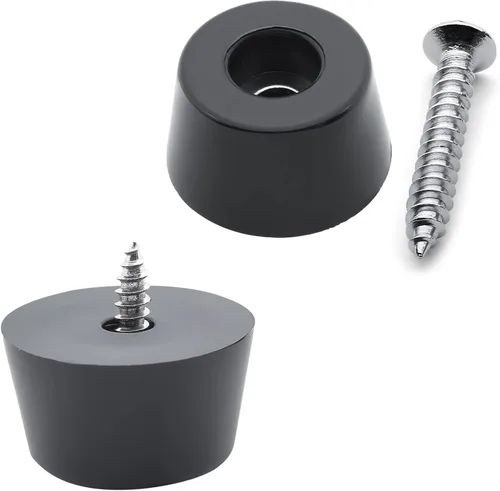 Miniatura 2 de 24 piezas de topes redondos de goma para pies, 1" (25mm) de ancho x 1/2" (13mm) de alto, pies de tabla de cortar antideslizantes con tornillos, pies