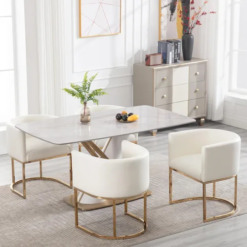 Miniatura 25 de RIVOVA Silla de Comedor Tapizada, Sillón Lateral Moderno Tipo Barril Tapizado, Sillas de Comedor Tapizadas, Cómodo Sillón, Silla Lateral de Cocina