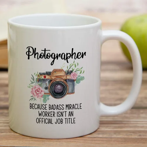 Miniatura 3 de Retreez Taza divertida – Photographer cause Badass Miracle Worker isn't Official Job Tittle Tazas de café de cerámica de 11 onzas – Divertido