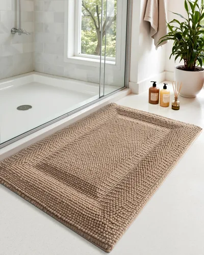 Miniatura 3 de DEXI Alfombrillas de baño para el baño 16x24, alfombra de baño antideslizante lavable, alfombrilla de baño de chenilla gruesa y suave absorbente