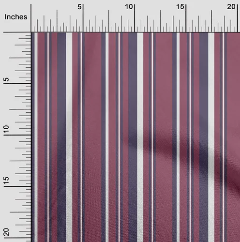 Miniatura 2 de oneOone Tela de algodón Flex Dark Magenta Rayas Tela de costura por yarda Impreso Ropa DIY Suministros de costura 40 pulgadas de ancho-GQ