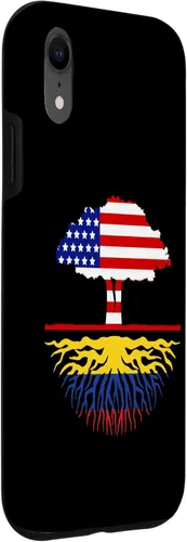 Miniatura 3 de Funda para iPhone XR con raíces colombianas cultivadas en Estados Unidos, bandera de Colombia