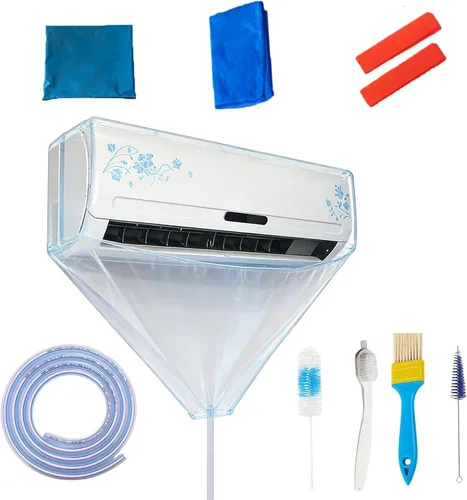 Miniatura 8 de Cubierta de limpieza de aire acondicionado, 11 piezas de mini bolsa de limpieza dividida con rociador de alta presión de 2 L, kit de limpieza de CA
