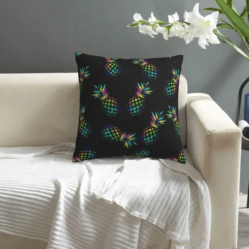 Miniatura 6 de Funda de almohada decorativa de piñas al revés, fundas de cojín cuadradas estándar para sofá, sala de estar, cama, 18 x 18 pulgadas, color rosa