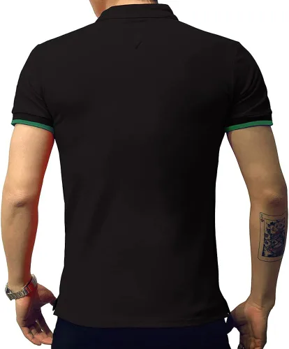 Miniatura 3 de LOGEEYAR Camisa polo de moda para hombre, de corte ajustado, de manga corta, de corte entallado, ropa de algodón piqué