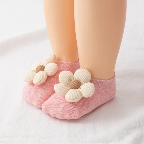 Miniatura 7 de Belsmi Calcetines antideslizantes para bebés y niñas, calcetines antideslizantes para el tobillo con estampado de flores de princesa, para verano