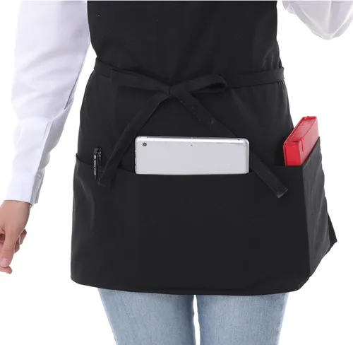 Miniatura 3 de Delantales para mujer con bolsillos, delantal de chef para hombres, delantales para cocinar, delantales para camareros