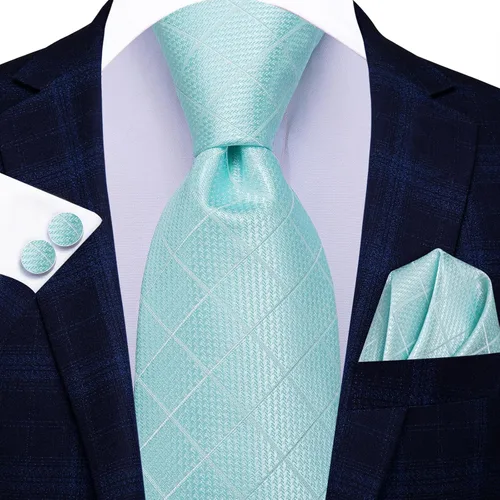 Miniatura 168 de Hi-Tie Corbatas de seda para hombre, diseño de cachemira a rayas, con bolsillo, gemelos cuadrados, conjunto formal de negocios