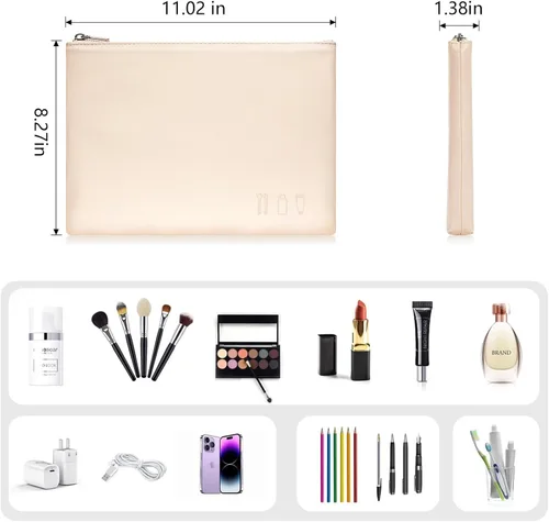 Miniatura 5 de Travel Makeup Bag, cosmetic travel bag Large Capacity Leather Cosmetic Bags for Women,Waterproof Portable Pouch Bag Make up Organizer