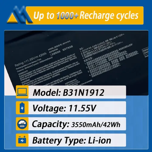 Miniatura 2 de B31N1912 C31N1912 - Batería de repuesto para portátil ASUS VivoBook asus 14 E410M E410MA L410MA E410MA E410KA F414MA E510MA E510KA L510MA R522MA