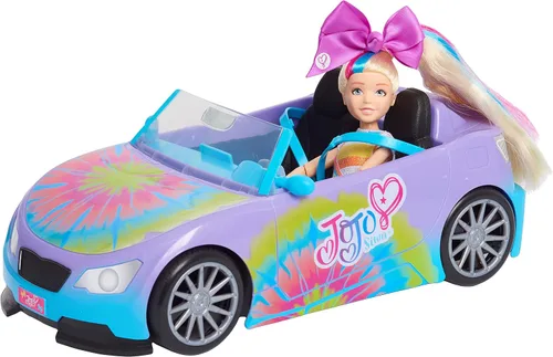 Miniatura 2 de JoJo Siwa California Cruiser, coche de muñeca, teñido anudado arcoíris, se adapta a dos muñecas de moda