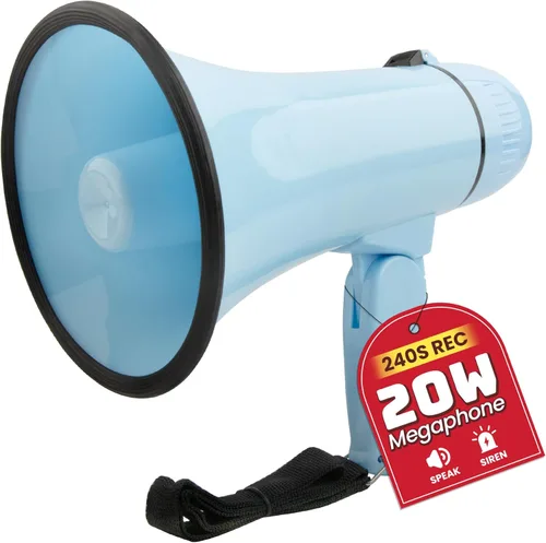 Miniatura 14 de MyMealivos 20W Megaphone Bullhorn, Built in Siren & 240s Recording, 5.4"×8.6" Portable Megaphone with Volume Control Cover Up to 300 feet+ for Verde