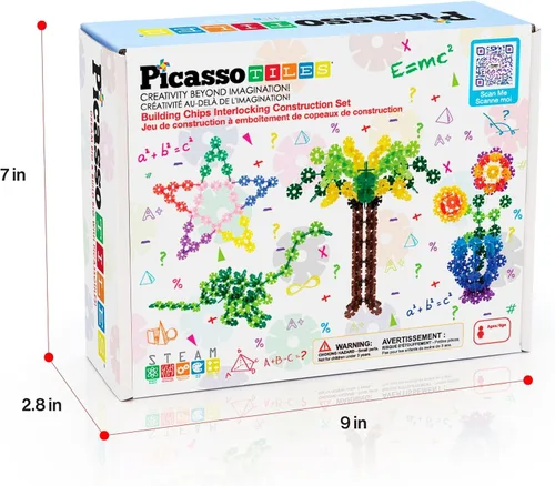 Miniatura 9 de PicassoTiles Juego de 600 fichas de construcción entrelazadas con bloques de disco creativos, juguetes de aprendizaje STEM para educación temprana