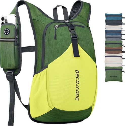 Miniatura 11 de BECOJADDE - Mochila de senderismo pequeña de 15 L para hombres y mujeres, plegable y ultraligera, para viajes, camping y actividades al aire libre