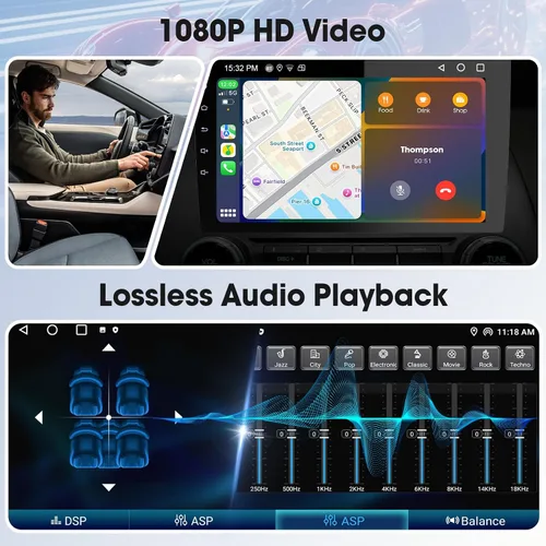 Miniatura 3 de Haudio Estéreo de coche Android para Honda Civic 2006-2011, pantalla táctil doble DIN de 10.1 pulgadas, CarPlay inalámbrico y Android Auto, GPS, FM