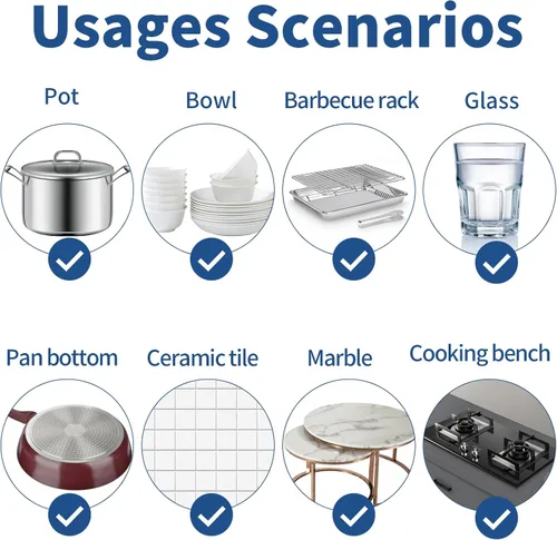 Miniatura 6 de Esponjas de fregado de acero inoxidable para fregar, sartén limpia y lana de acero para cocina y baño (10 unidades de depurador de metal)