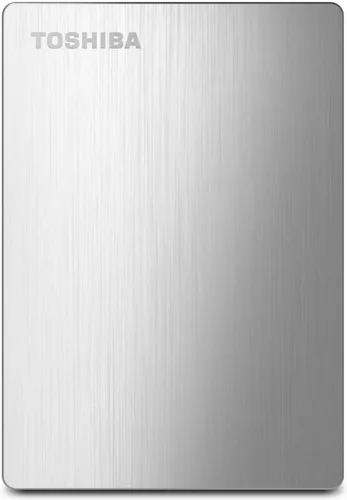 Toshiba Canvio Slim II - Disco duro externo portátil, 1 TB, color plateado (HDTD210XS3E1)