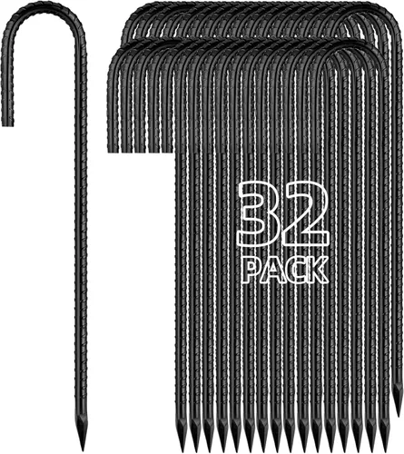 Miniatura 8 de Besitu - Estacas de refuerzo de 16 pulgadas (paquete de 16), estacas de metal resistente para madera, hormigón, plantas de jardín, estacas de acero