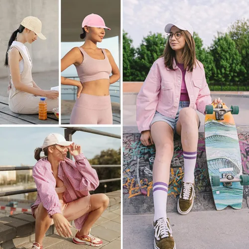 Miniatura 7 de Gorra de béisbol para mujer, de secado rápido, ajustable, gorra de béisbol para mujer, gorra de malla para camionero
