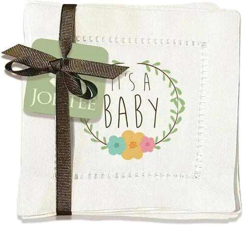 Jolitee Servilletas Decorativas de Cóctel con Dobladillo Calado, 6"x6" Servilletas de Tela Lavables Tipo Lino, Hechas a Mano para Entretenimiento y