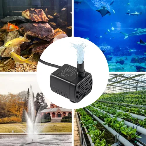Miniatura 6 de 2 unids 3W Mini bomba de agua sumergible 50GPH pequeña fuente bomba para acuario tanque de peces fuente hidropónica característica de agua, fuentes