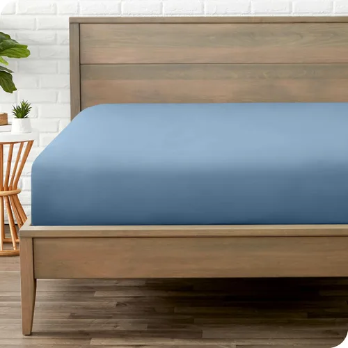 Miniatura 24 de Bare Home - Sábana bajera de microfibra 1800 muy suave y sin arrugas, para colchones altos tamaño matrimonial, color azul claro 13 - Azul claro