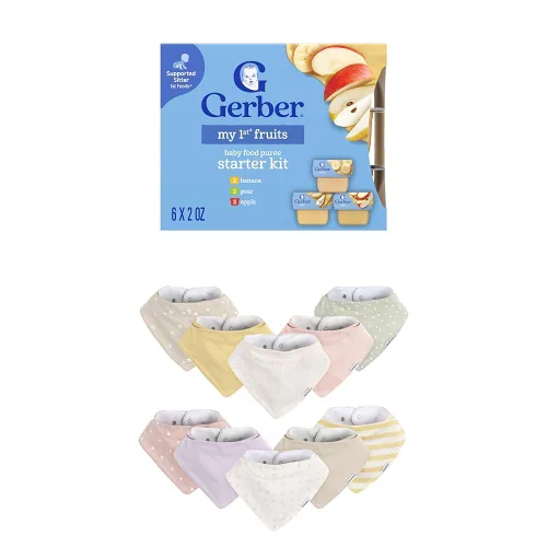 Miniatura 11 de Gerber Mi primer kit de frutas, puré de plátano, pera y manzana, tarros de 2 onzas, paquete de 2 (set de 6)