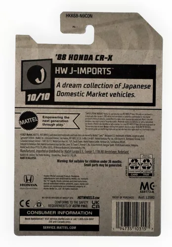 Miniatura 2 de Hot Wheels Honda CR-X '88, HW J-Imports 10/10 [Azul]