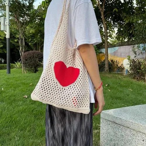 Miniatura 2 de Bolsos de mujer Hobo Bolsas de punto Bolsas de malla Bolsas de hombro huecos Bolsas de compras